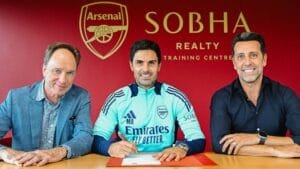 Mikel Arteta signs new three-year contract with Arsenal 5 Mikel Arteta signing the new Arsenal contract