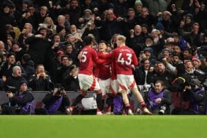 Lisandro Martinez scored the winning goal for Manchester United against Fulham 5 GiQC2wAXcAEJc6G 1